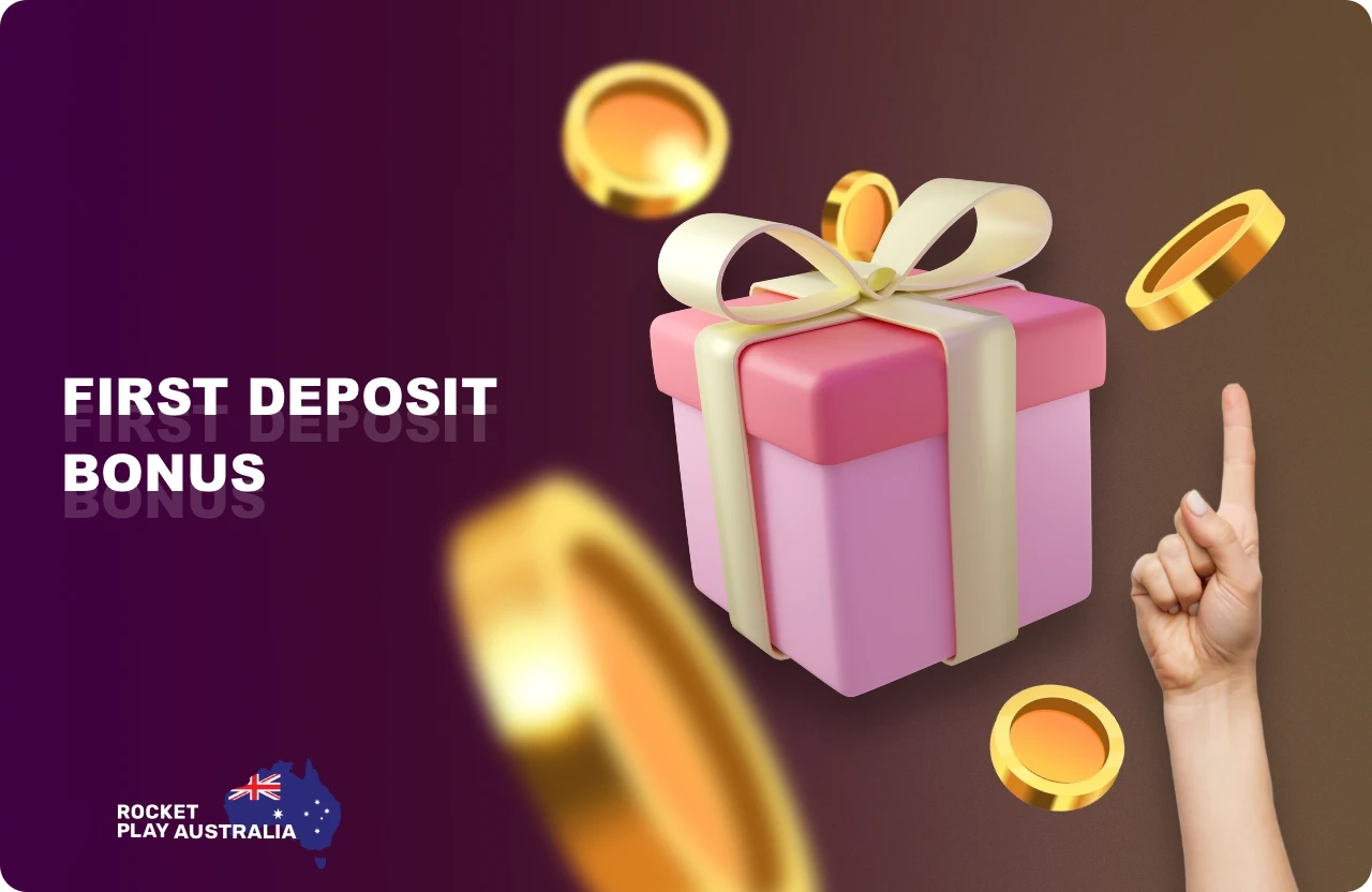 For the first deposit at Rocketplay Australia every new player can get a bonus