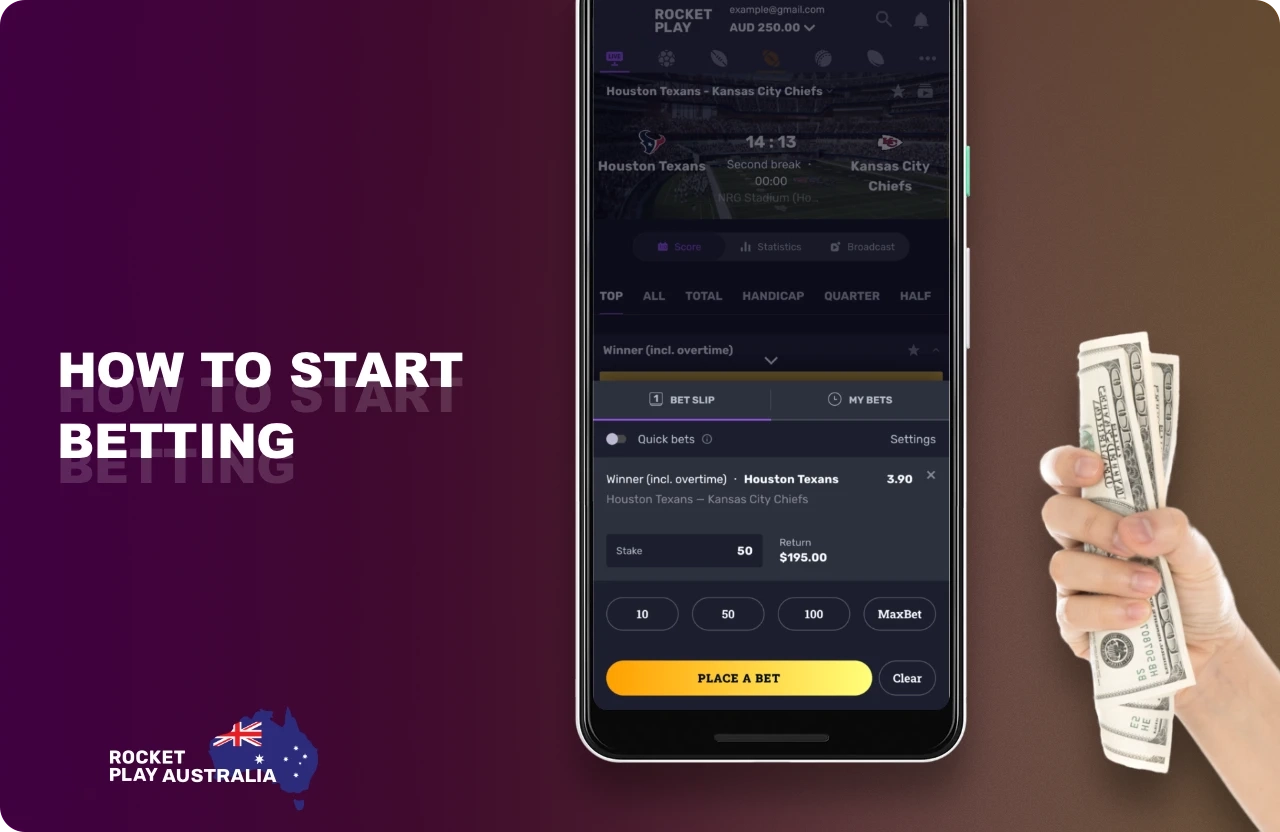 To start betting at Rocketplay, Australian players must meet a few simple conditions
