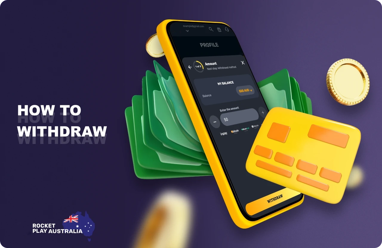 To withdraw money from the RocketPlay in Australia you need to meet several conditions