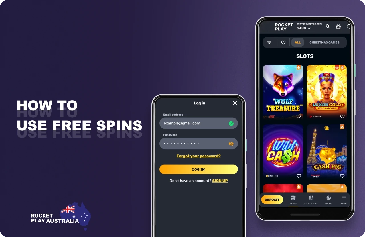 At Rocketplay Casino you can get free spins by using a promo code during the deposit